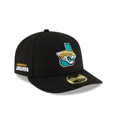 Black Jacksonville Jaguars Hat - New Era NFL Logo Mix Low Profile 59FIFTY Fitted Caps USA0132674